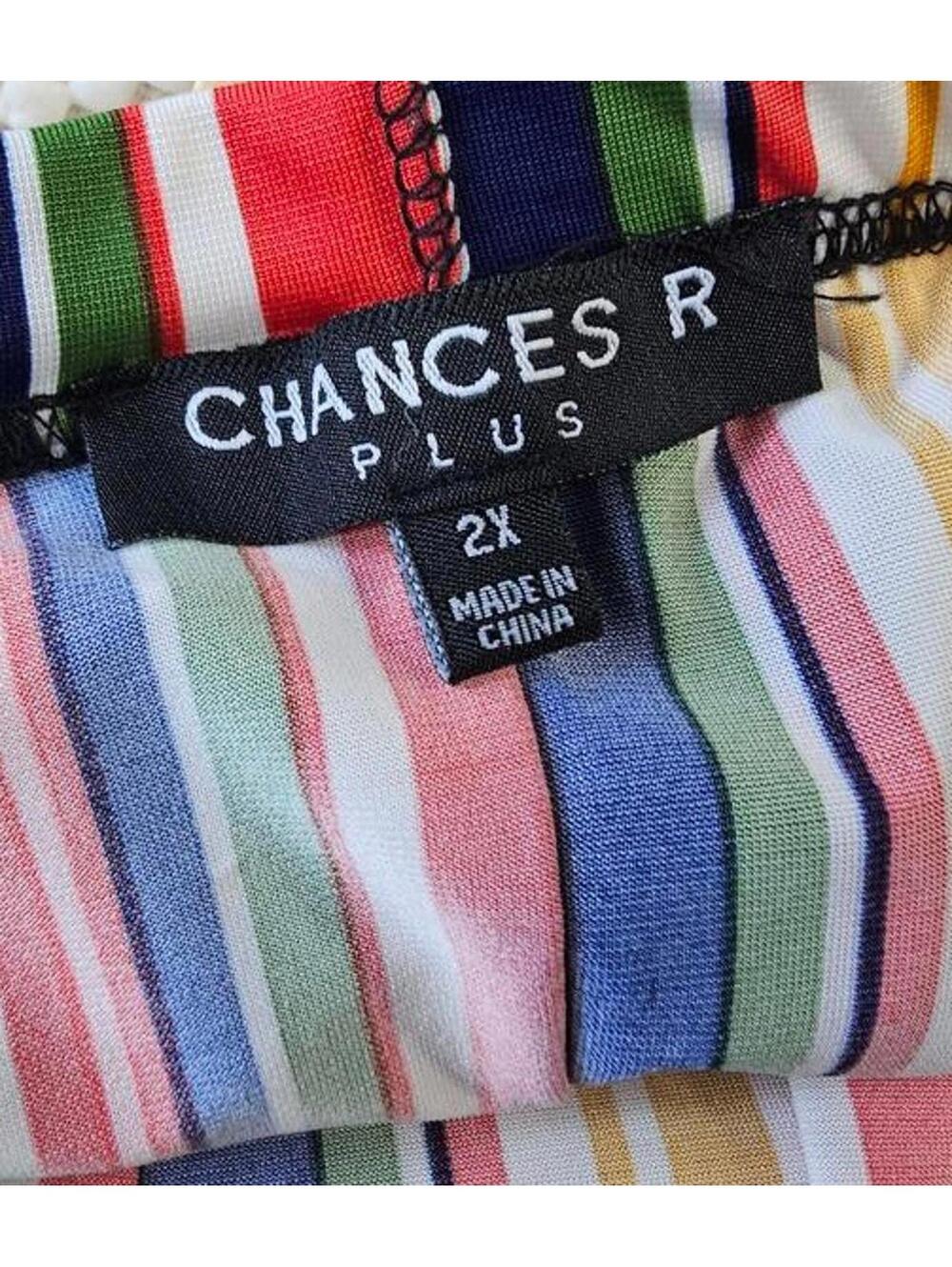 Chances R Size 2X Multicolor Striped Flared Skirt 32 Inches - Picture 15 of 16